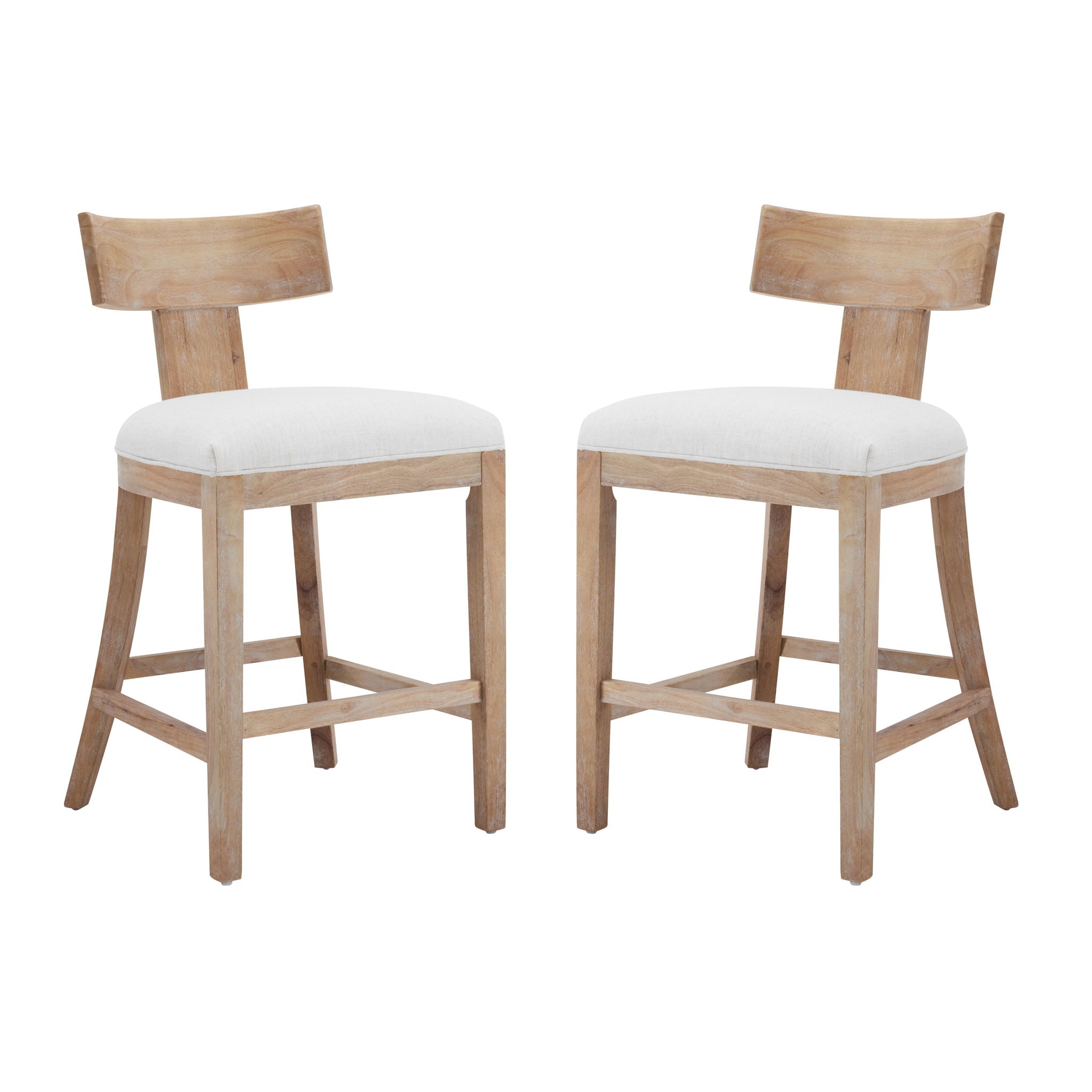 Upholstered Counter Height Bar Stools with Solid Rubber Wood Frame (Set of 2) by HouseOfZazla