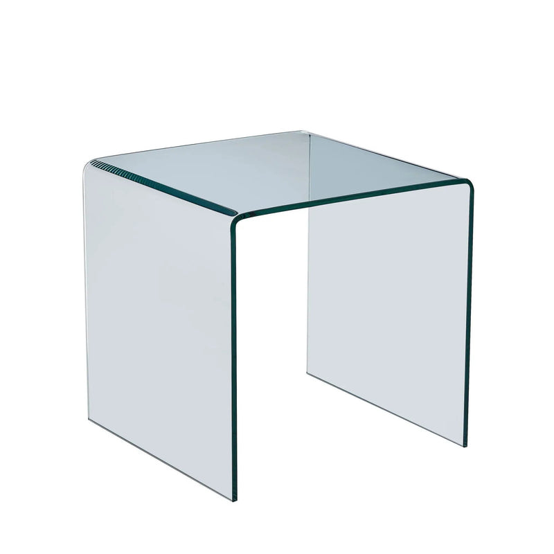 Tempered Bent Glass Sidetable, Transparent End Table, Sofa Table, Premium Glass, Multi Purpose Design - Transparent by Unique Piece Furniture
