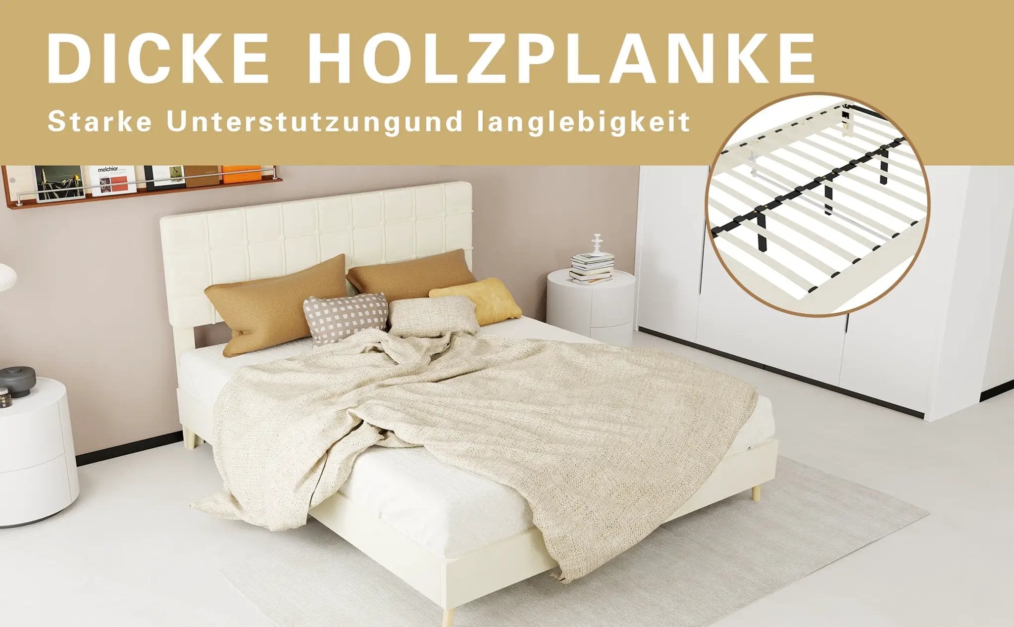Modern Upholstered Bed Frame – Premium Holland Velvet Fabric by HouseOfZazla