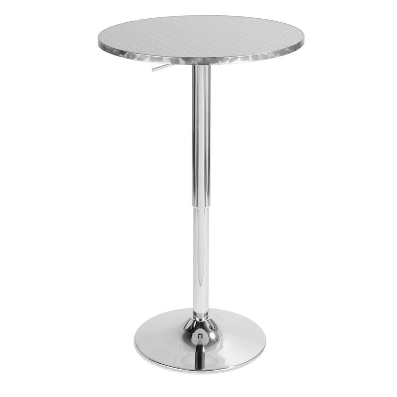 Ale - 3 Piece Bar Set Bistro Round Contemporary Adjustable Oval Footrest by HouseOfZazla