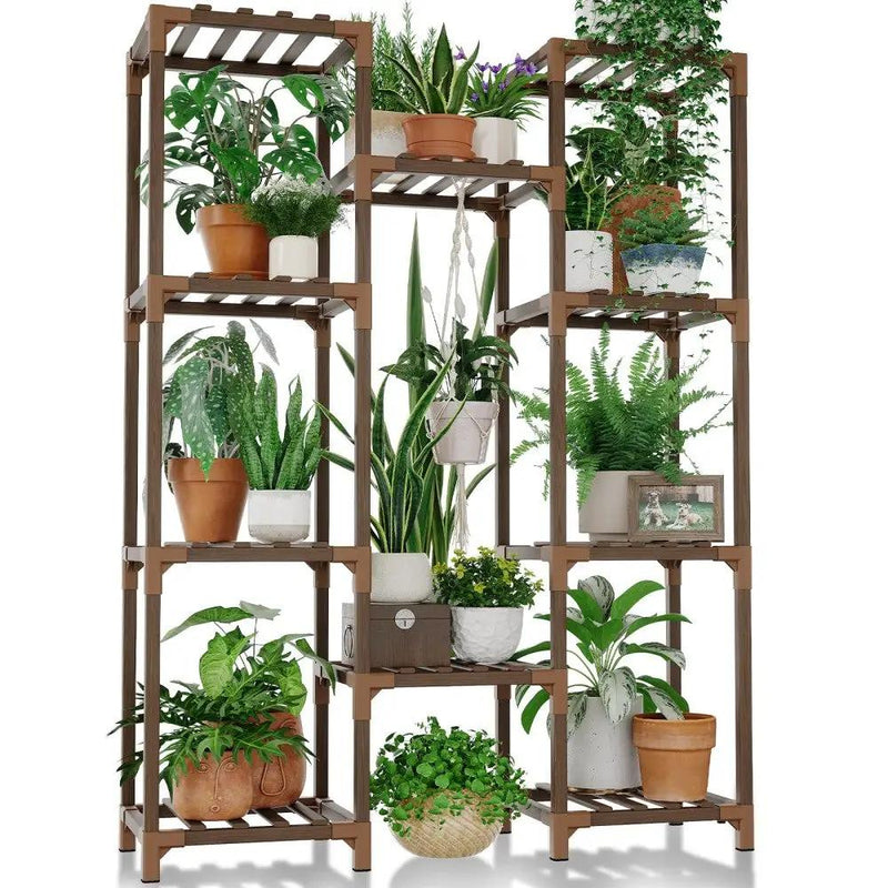Multiple Plants Pots Wood Flower Stand by HouseOfZazla
