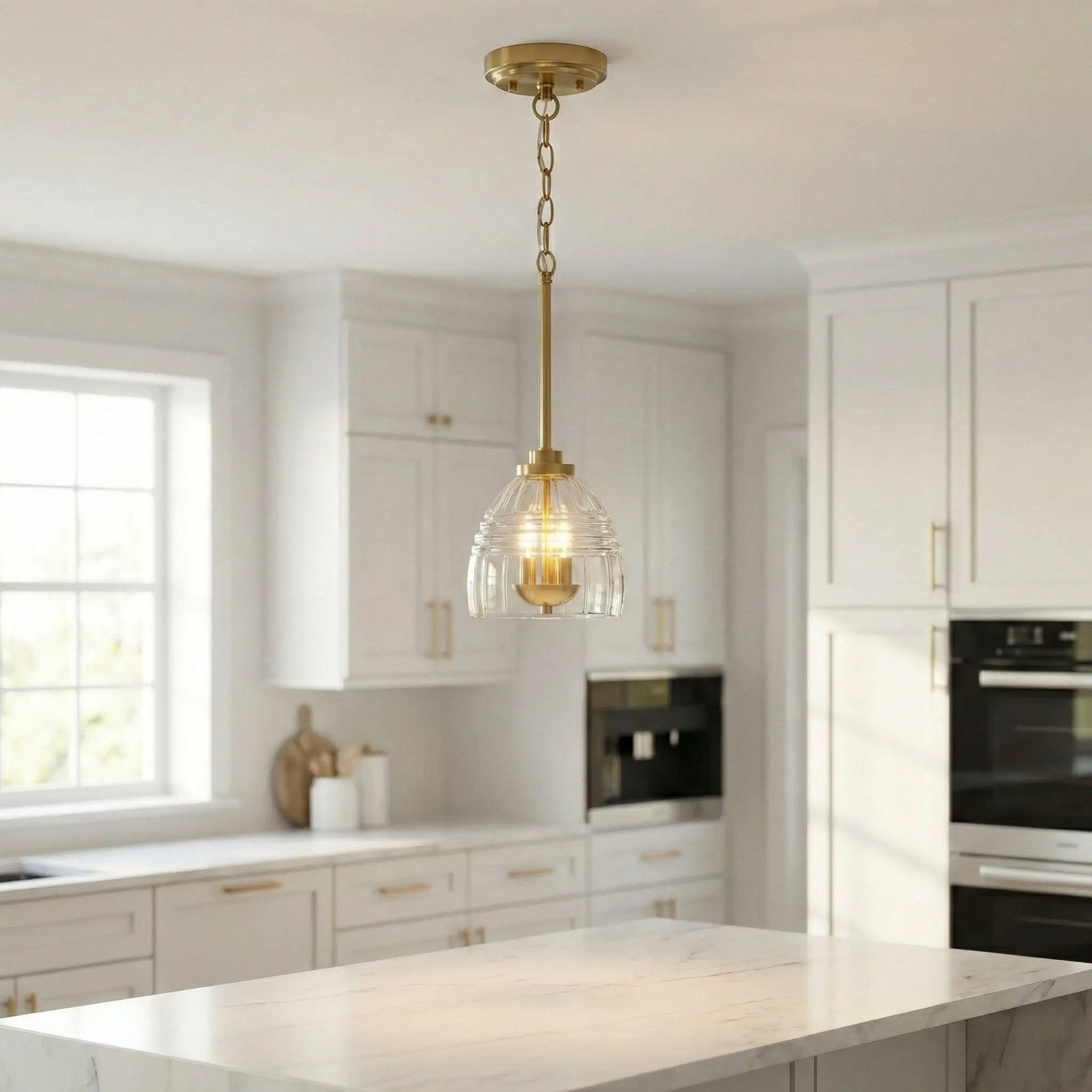 Ember - 3 Candle Lights Chain Pendant - Clear / Gold by Unique Piece Furniture