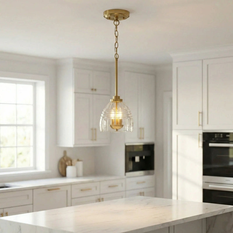 Ember - 3 Candle Lights Chain Pendant - Clear / Gold by Unique Piece Furniture