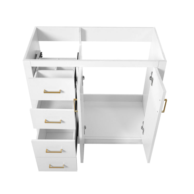 Retro Style Bathroom Vanity, 3 Drawers & Soft Closing Doors by HouseOfZazla
