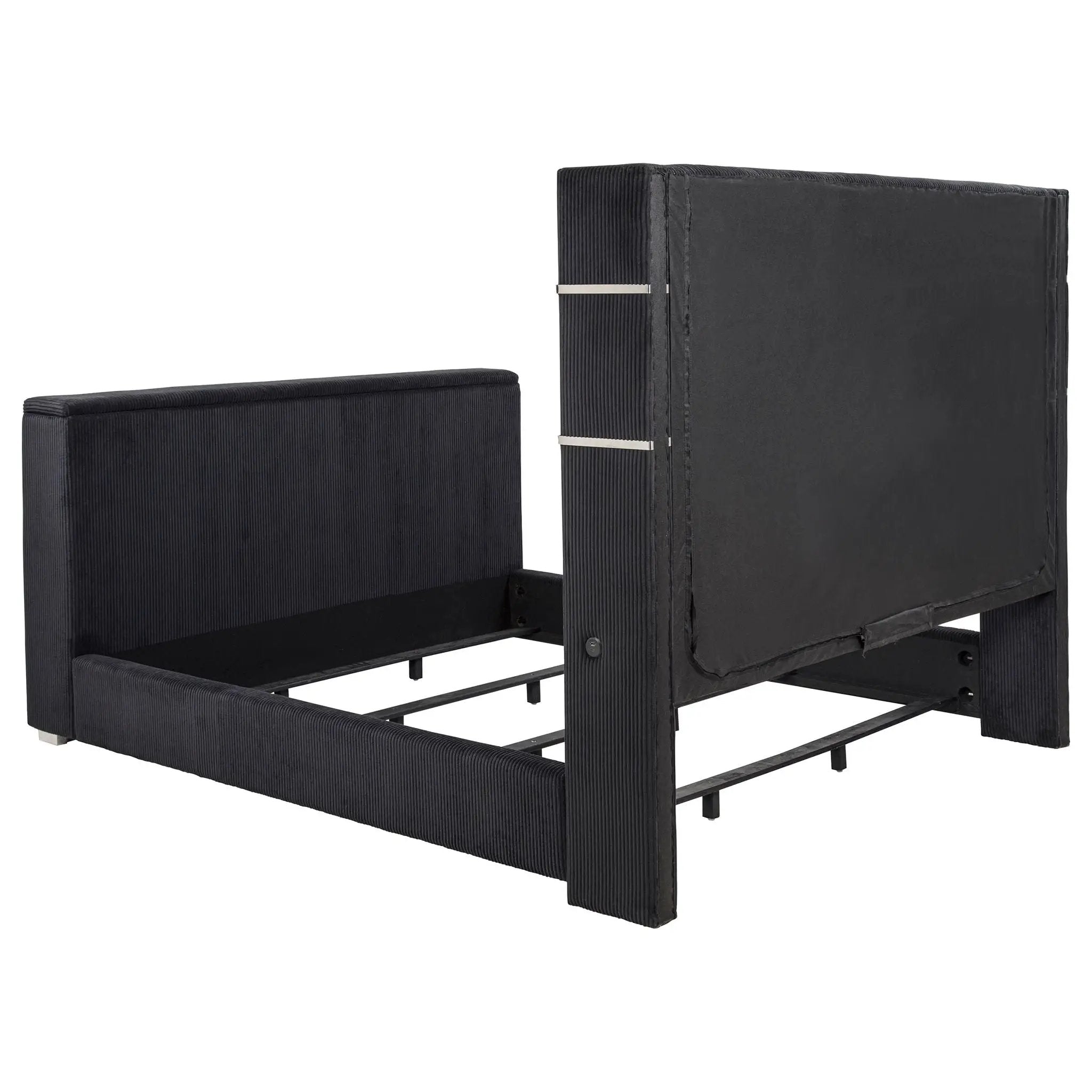 Tisdall California King Flame Visualizer TV Bed Black by Unique Piece Furniture