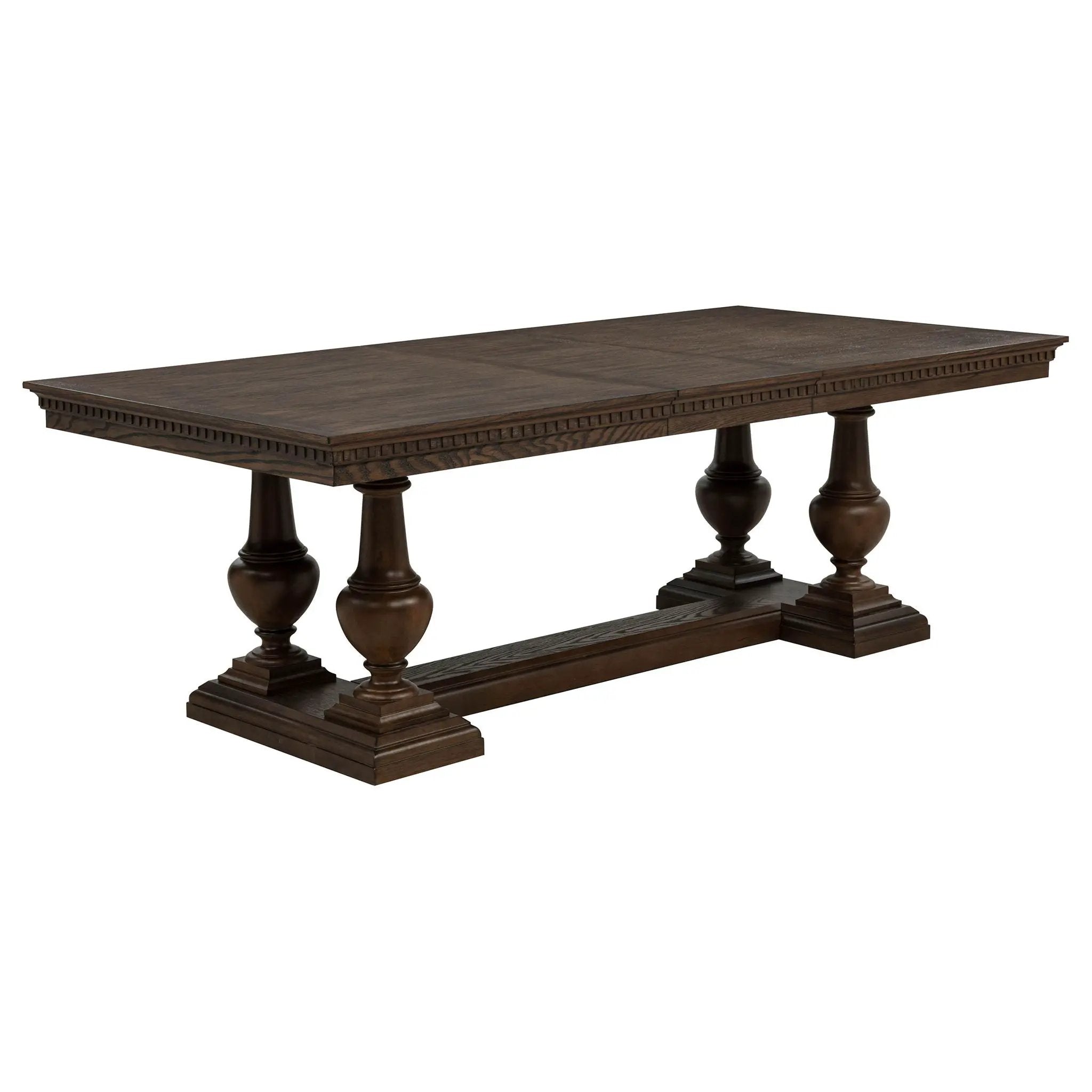 Ridgewell Rectangular Trestle Dining Table Dark Oak by Unique Piece Furniture