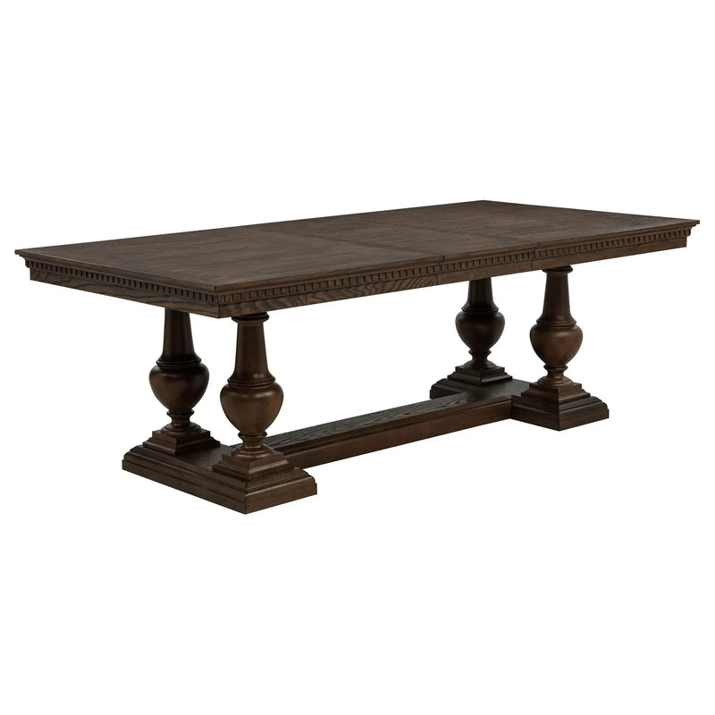 Ridgewell Rectangular Trestle Dining Table Dark Oak by Unique Piece Furniture