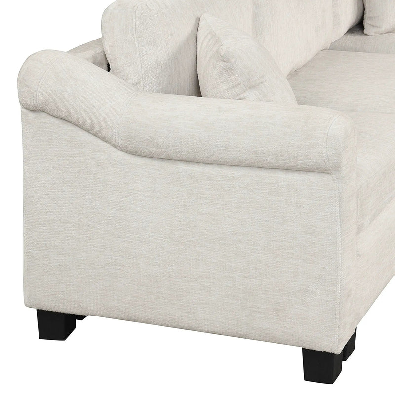 Contemporary U - Shaped Sectional Sofa With Movable Storage Ottoman by HouseOfZazla