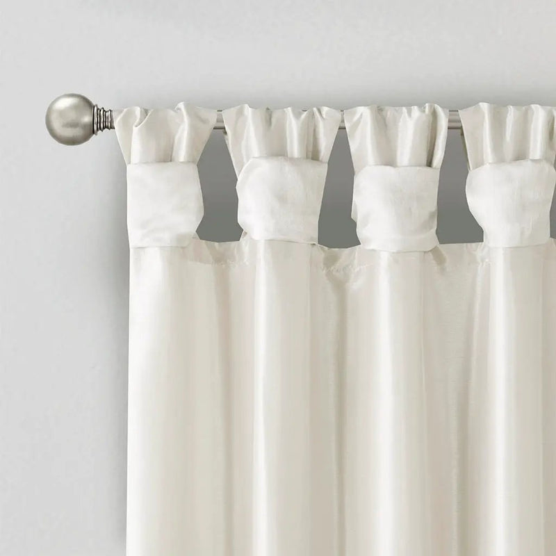 Twist Tab Lined Window Curtain Panel White 50x84 by HouseOfZazla