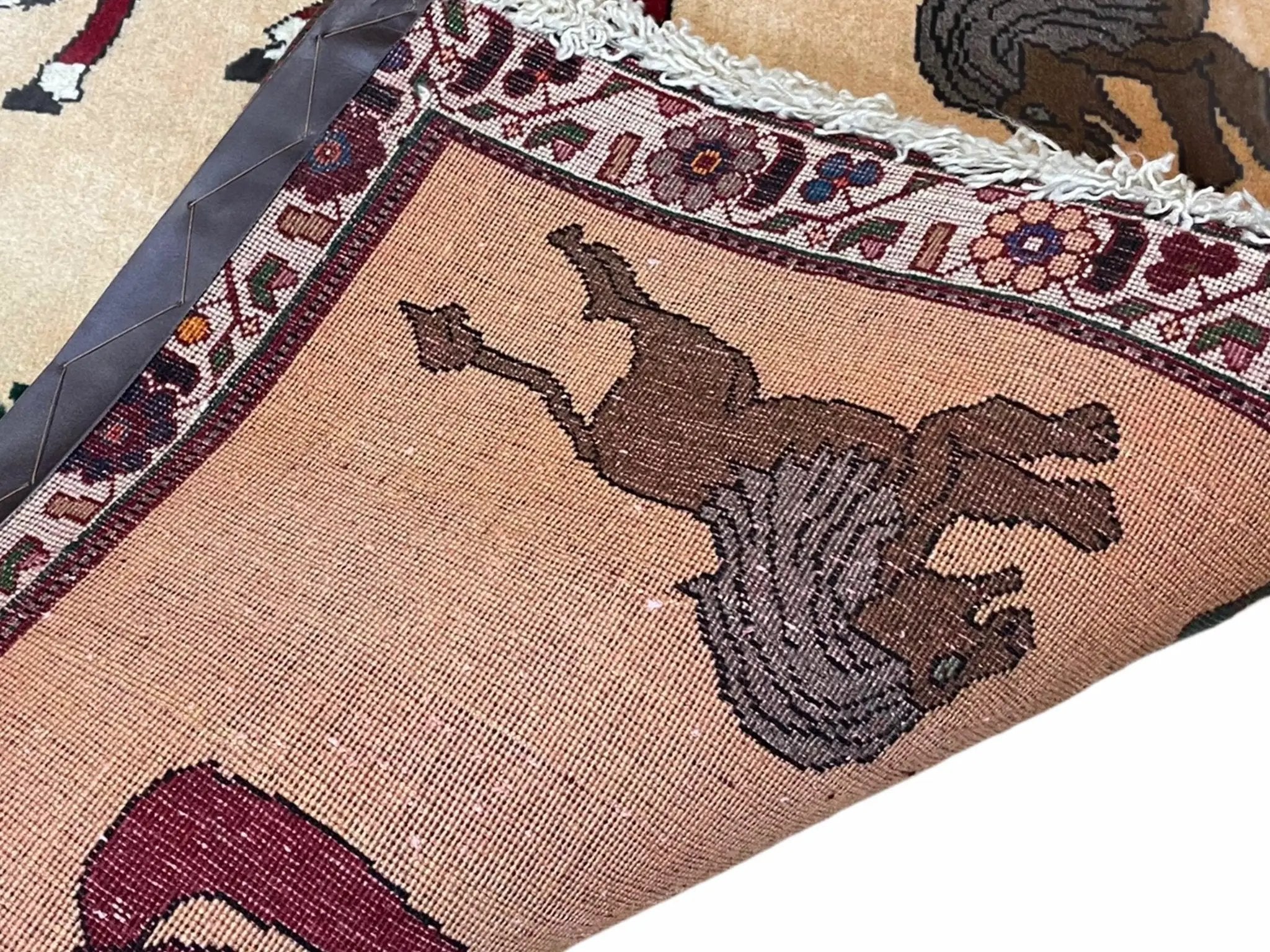 4x6 Rug Handmade Zagros Quality Wool Horses Tribal Hand-Knotted Rug Veggie Dye by Jewel Rugs