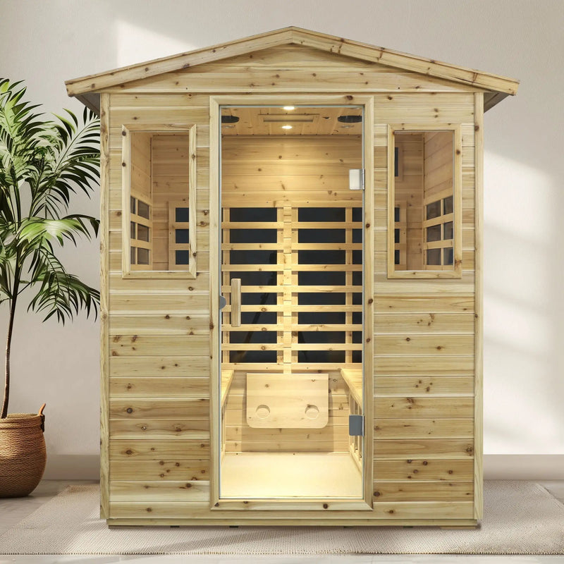 Four person Far-infrared Old fir outdoor sauna room by HouseOfZazla