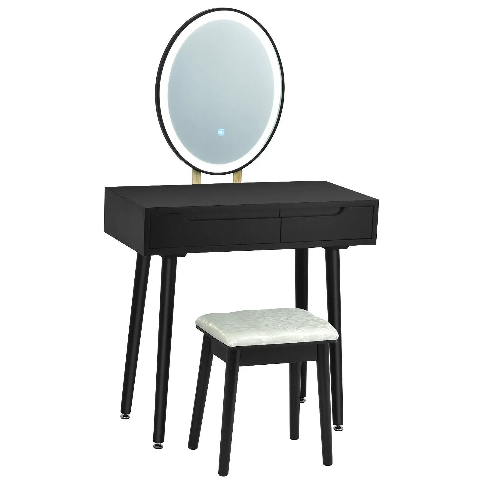 Touch Screen Vanity Makeup Table Stool Set with Lighted Mirror by DirectDeals