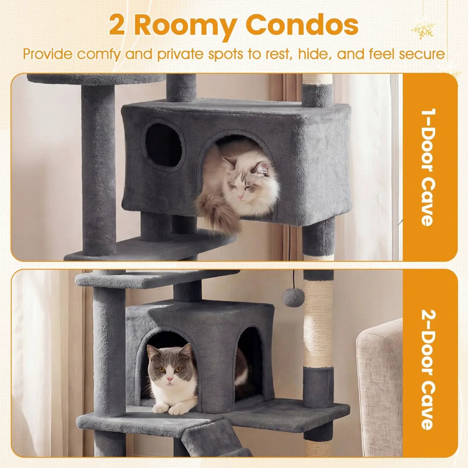 52 Inch Tall Cat Tree Tower for Indoor Cats by DirectDeals