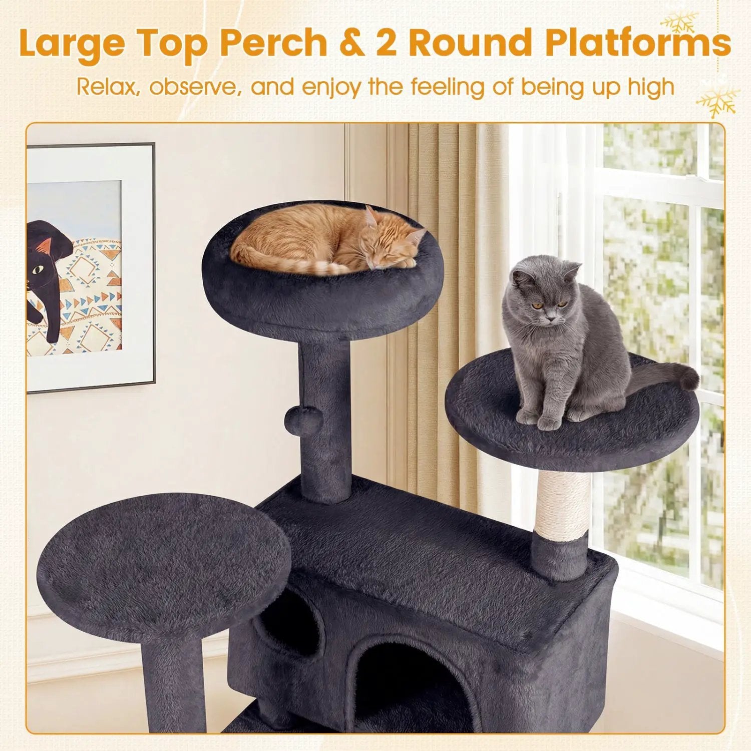 52 Inch Tall Cat Tree Tower for Indoor Cats by DirectDeals