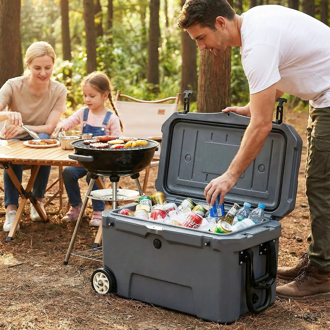 52 Quart Portable Hard Cooler with 6-Day Ice Retention and Wheels by DirectDeals