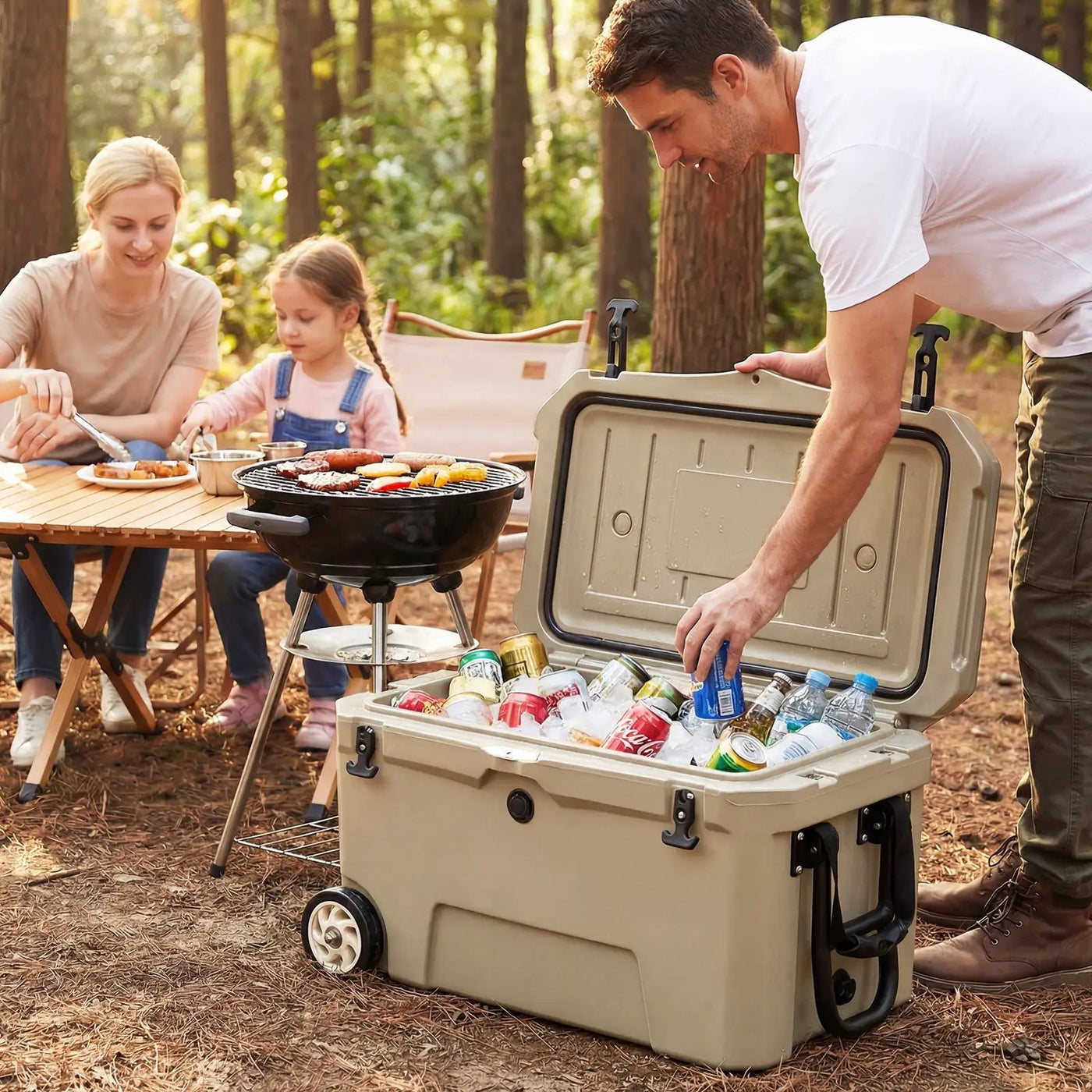 52 Quart Portable Hard Cooler with 6-Day Ice Retention and Wheels by DirectDeals