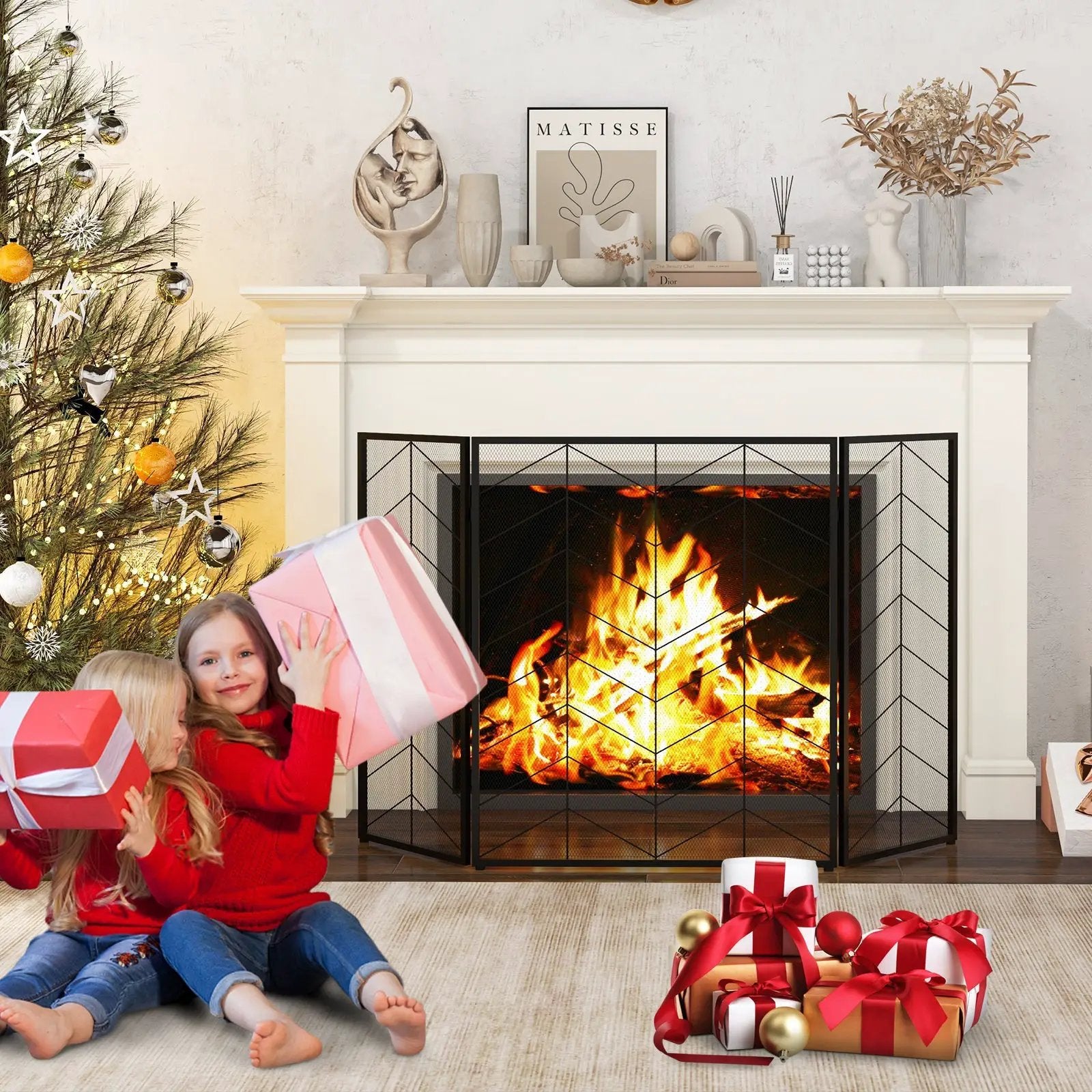52 x 31 Inch Fireplace Screen by DirectDeals