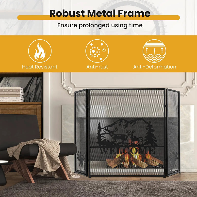 52 x 31 Inch Fireplace Screen by DirectDeals