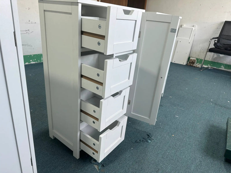 Bathroom Storage Cabinet with 4 Drawers and 1 Door by HouseOfZazla
