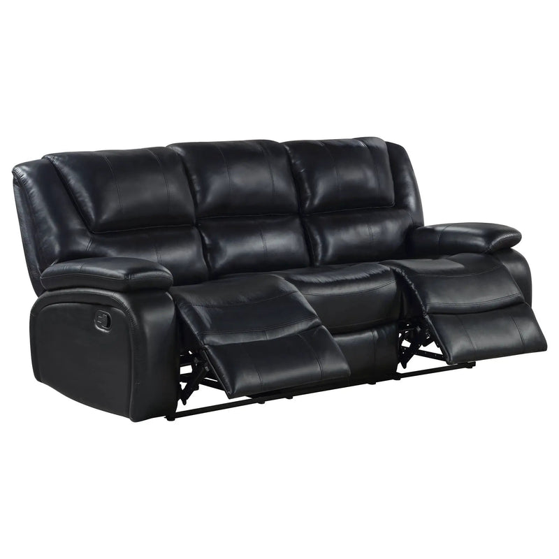 Camila 3-piece Upholstered Reclining Sofa Set Black by Unique Piece Furniture