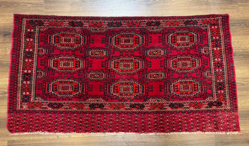 Antique Turkoman Salor Rug, Turkoman Textile, Fine 400 KPSI, Red, Persian Tribal Rug by Jewel Rugs