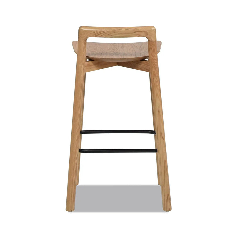 Sven - Modern Minimalist Low Back Counter Stool - Natural Blonde Ash by HouseOfZazla