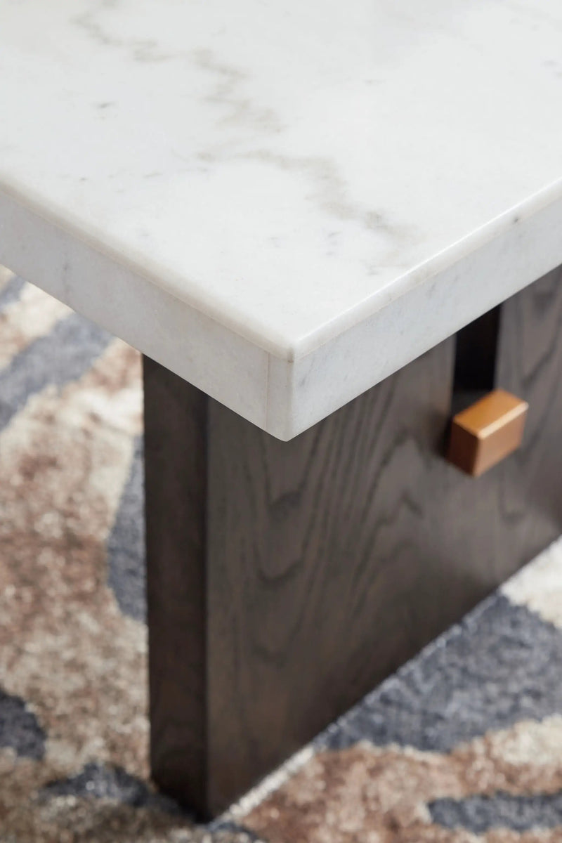 Burkhaus - Rectangular Cocktail Table - White / Dark Brown by Unique Piece Furniture