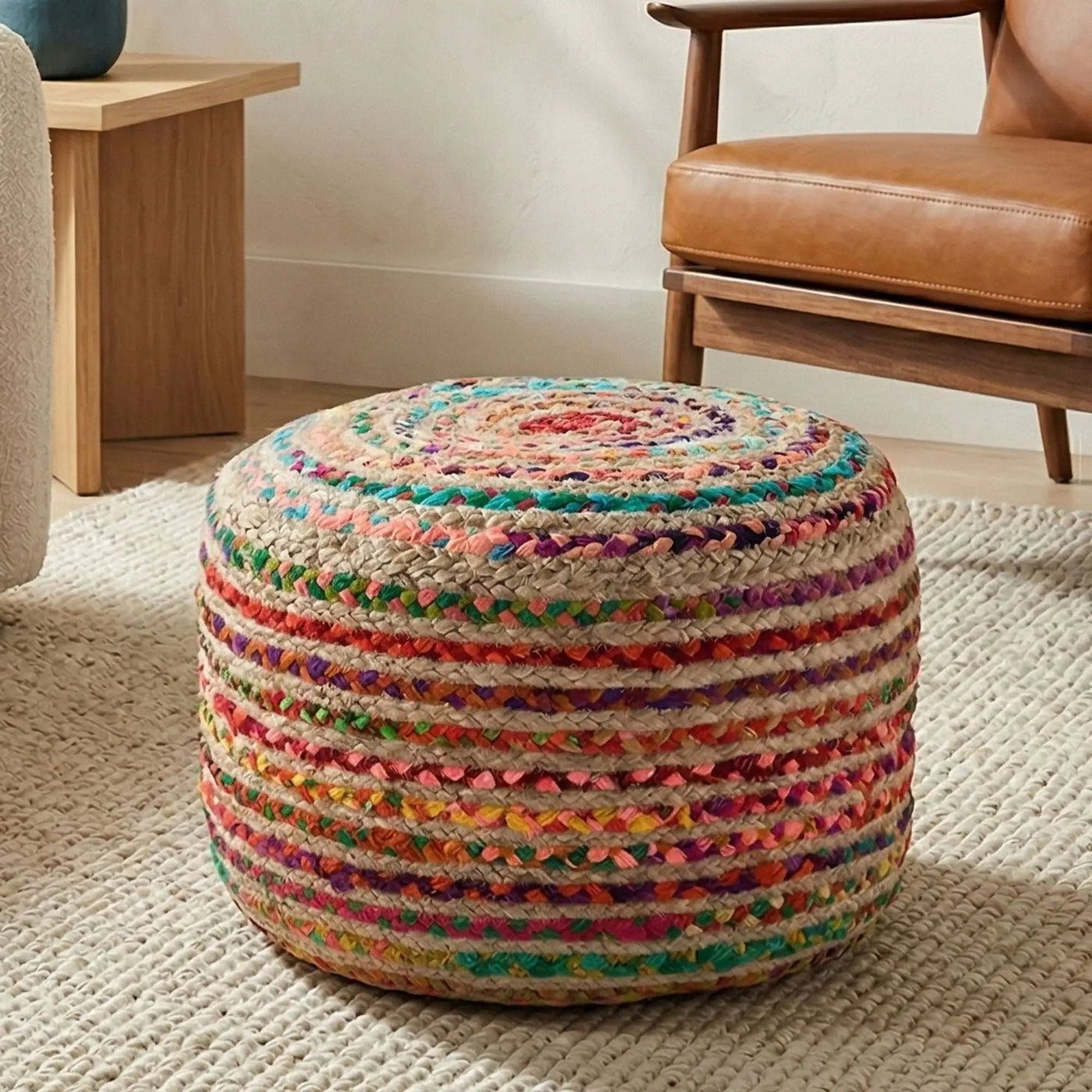 Margo - Handcrafted Round Pouf by HouseOfZazla