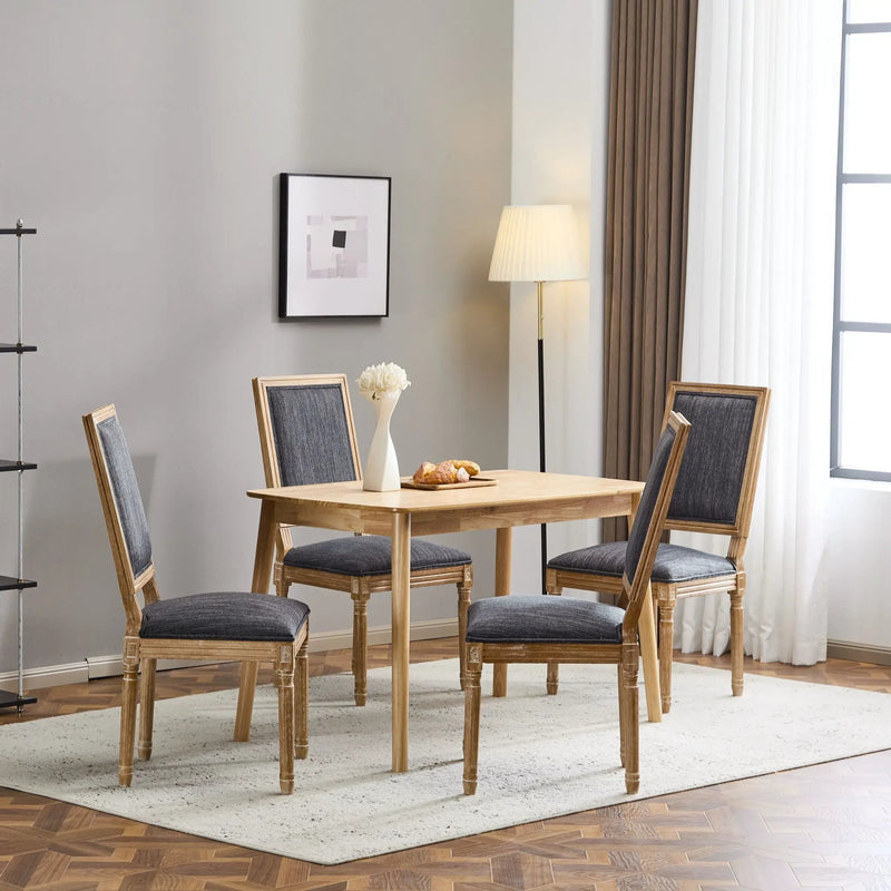French Country Style Dining Chair With Upholstered Seating And Fluted Legs by HouseOfZazla