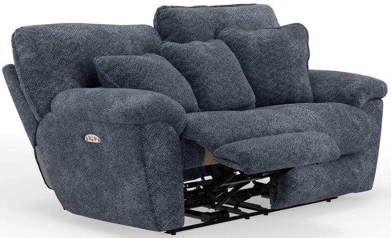 Paxon - Deep Seat Power Reclining Loveseat With Power Adjustable Headrest - Smoke by Unique Piece Furniture
