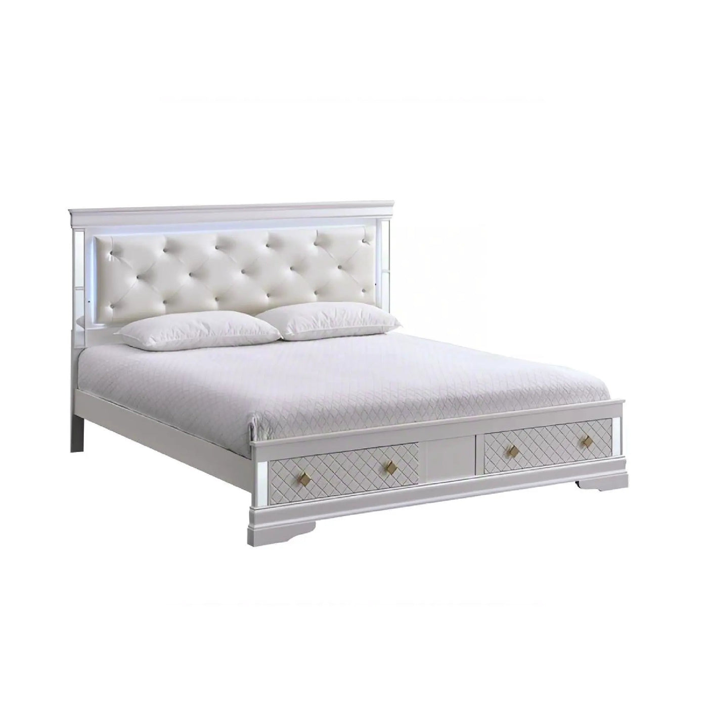 Verona - Bed With LED Accent Lighting, 2 Drawers by HouseOfZazla
