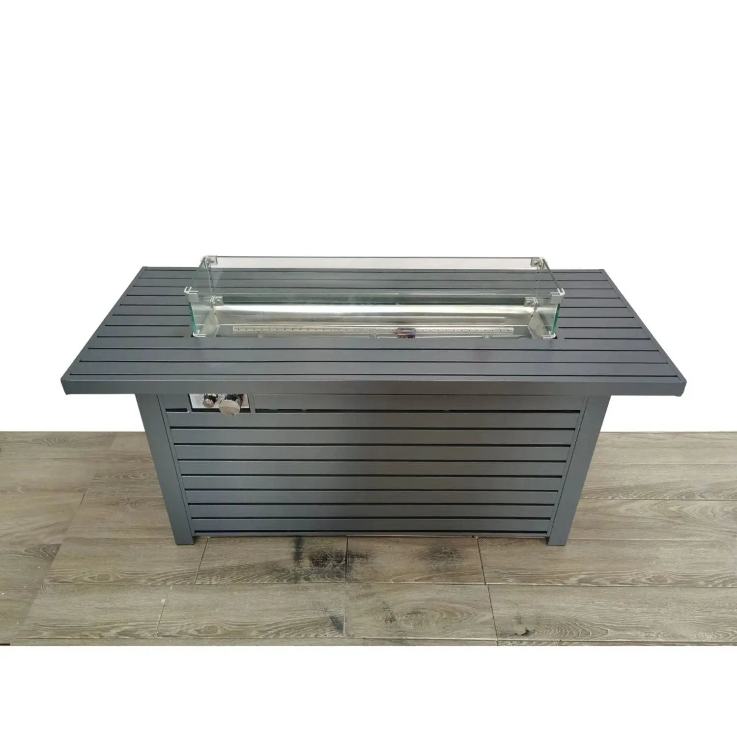 Outdoor Gas Fire Pit Table With Durable Construction And Lid - Gray by HouseOfZazla