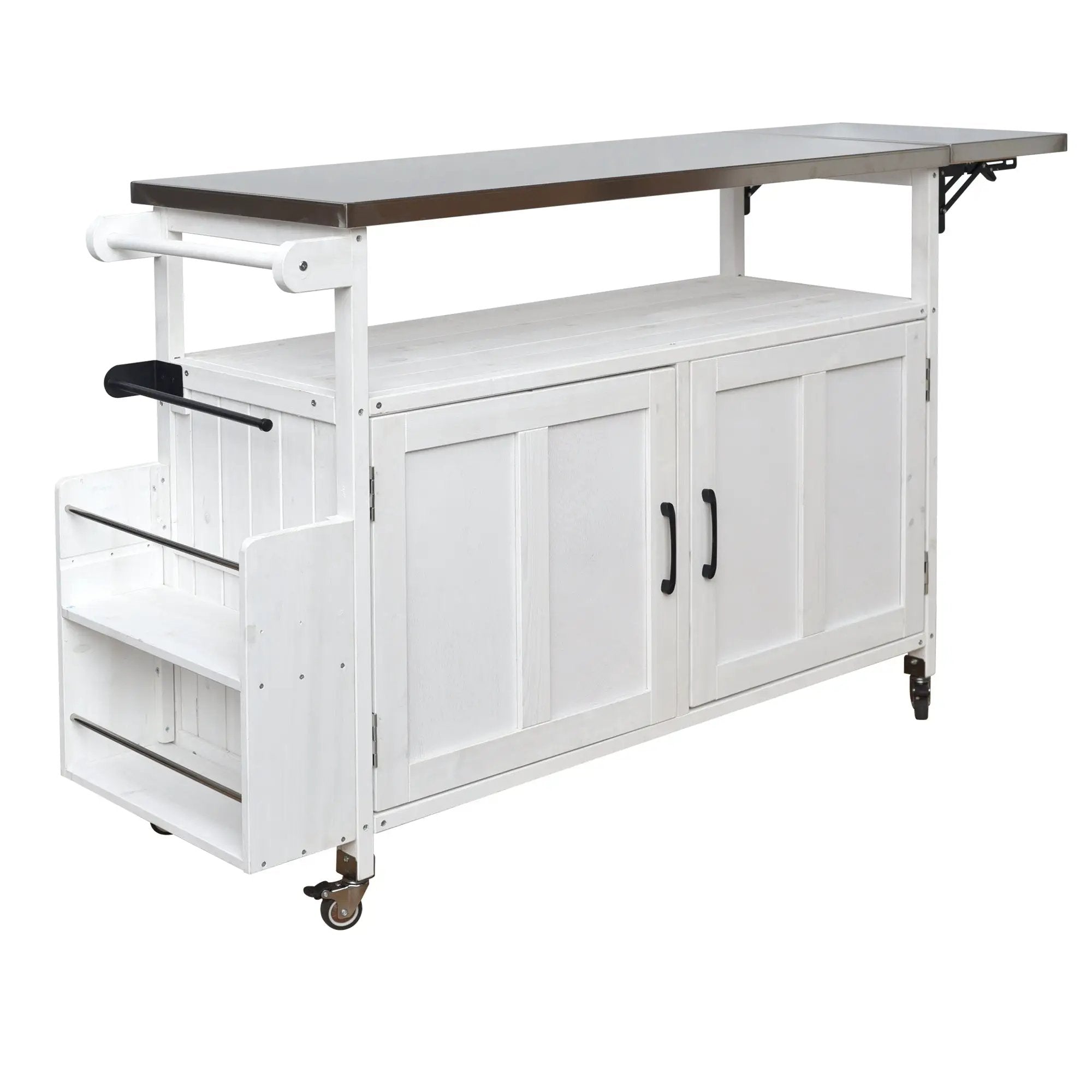 Foldable Outdoor Kitchen Island Patio Cart with Storage by HouseOfZazla