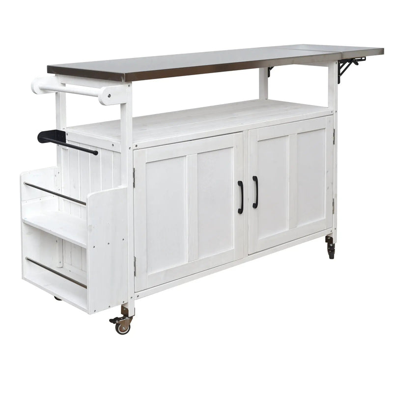 Foldable Outdoor Kitchen Island Patio Cart with Storage by HouseOfZazla