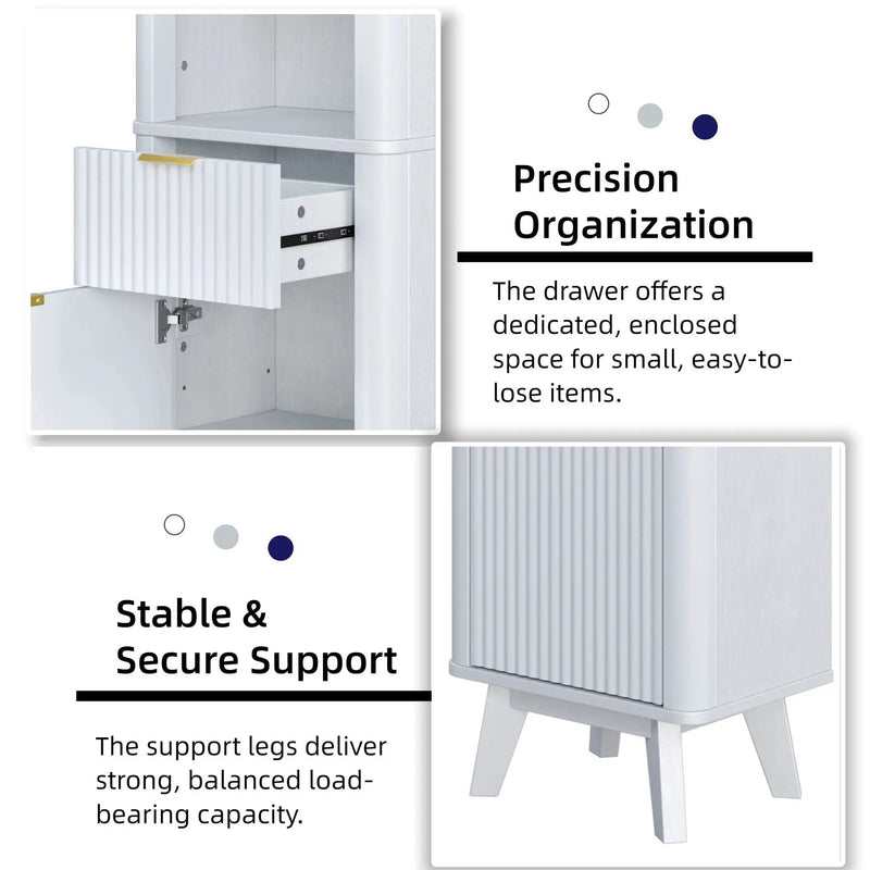 Tall Bathroom Storage Cabinet With Adjustable Shelves And 1 Drawer & Door by HouseOfZazla