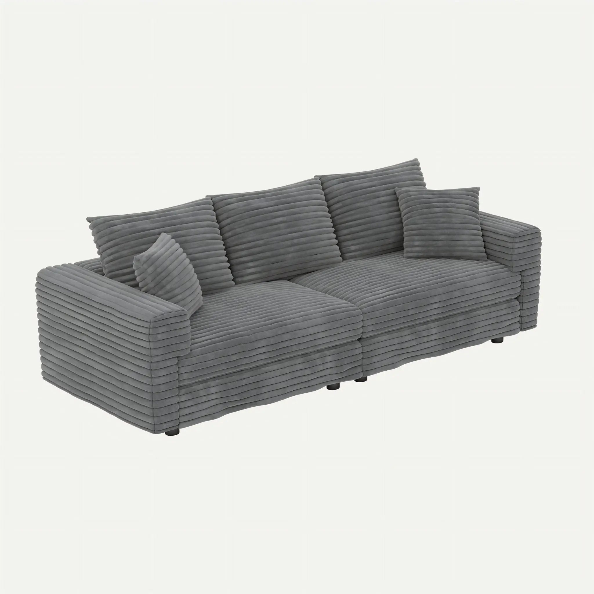 Convertible Deep Seat Sofa With Soft Pillows And Ottomans by HouseOfZazla