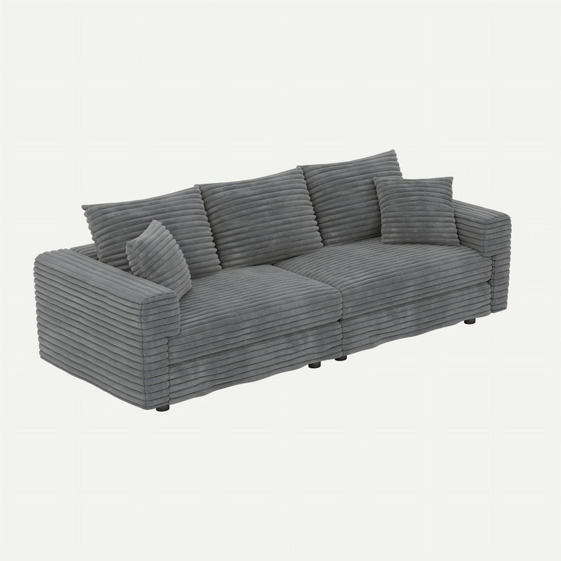 Convertible Deep Seat Sofa With Soft Pillows And Ottomans by HouseOfZazla