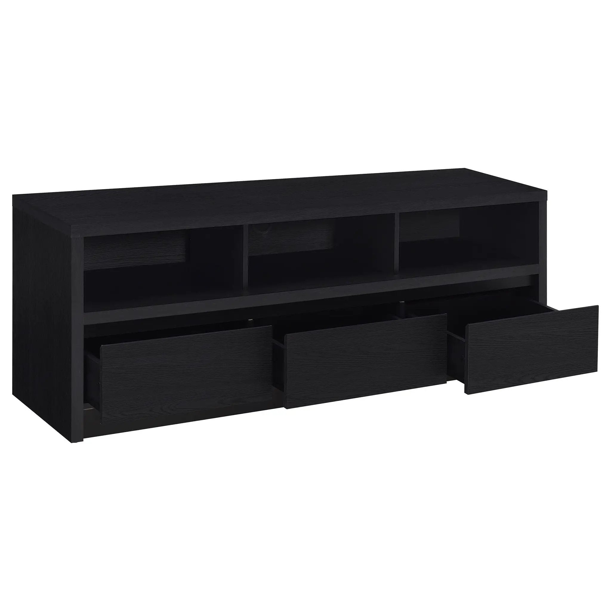 Rutland 59-inch 3-drawer TV Stand Media Console Black by Unique Piece Furniture
