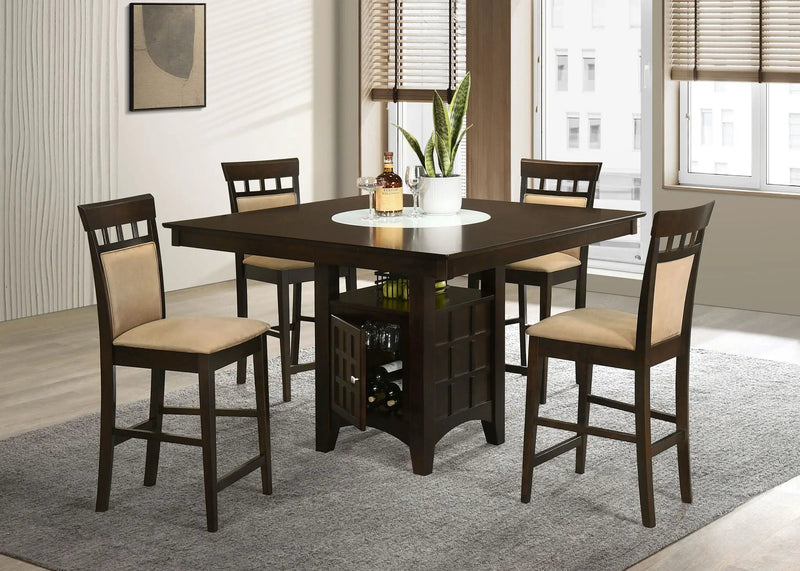 Gabriel 5-piece Square Counter Height Dining Set Cappuccino by Unique Piece Furniture