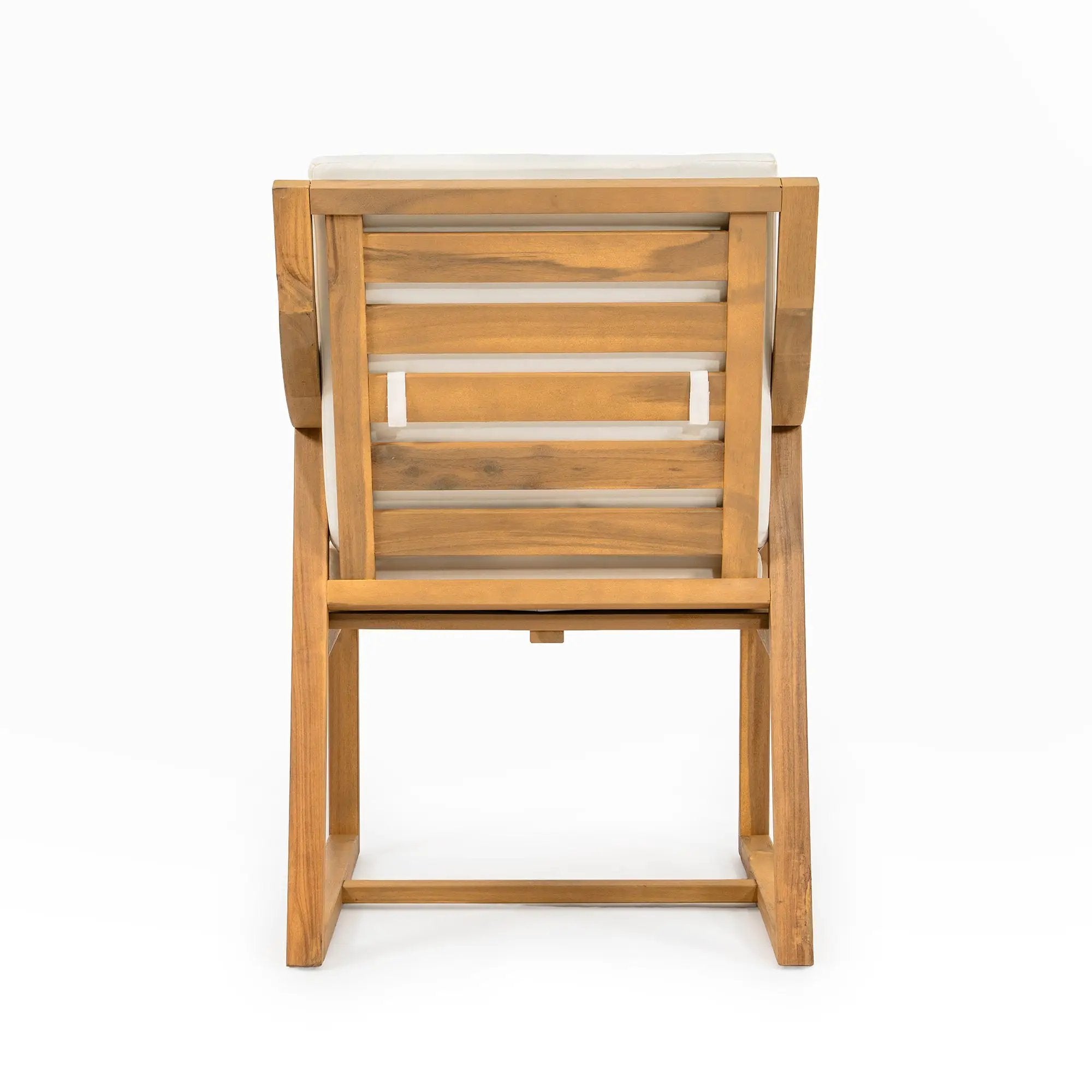 TREXM Patio Dining Chair Set of 2, Wood Outdoor Armchairs with Removable Cushions by HouseOfZazla