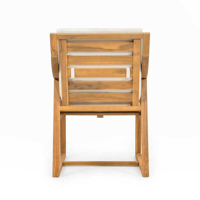 TREXM Patio Dining Chair Set of 2, Wood Outdoor Armchairs with Removable Cushions by HouseOfZazla