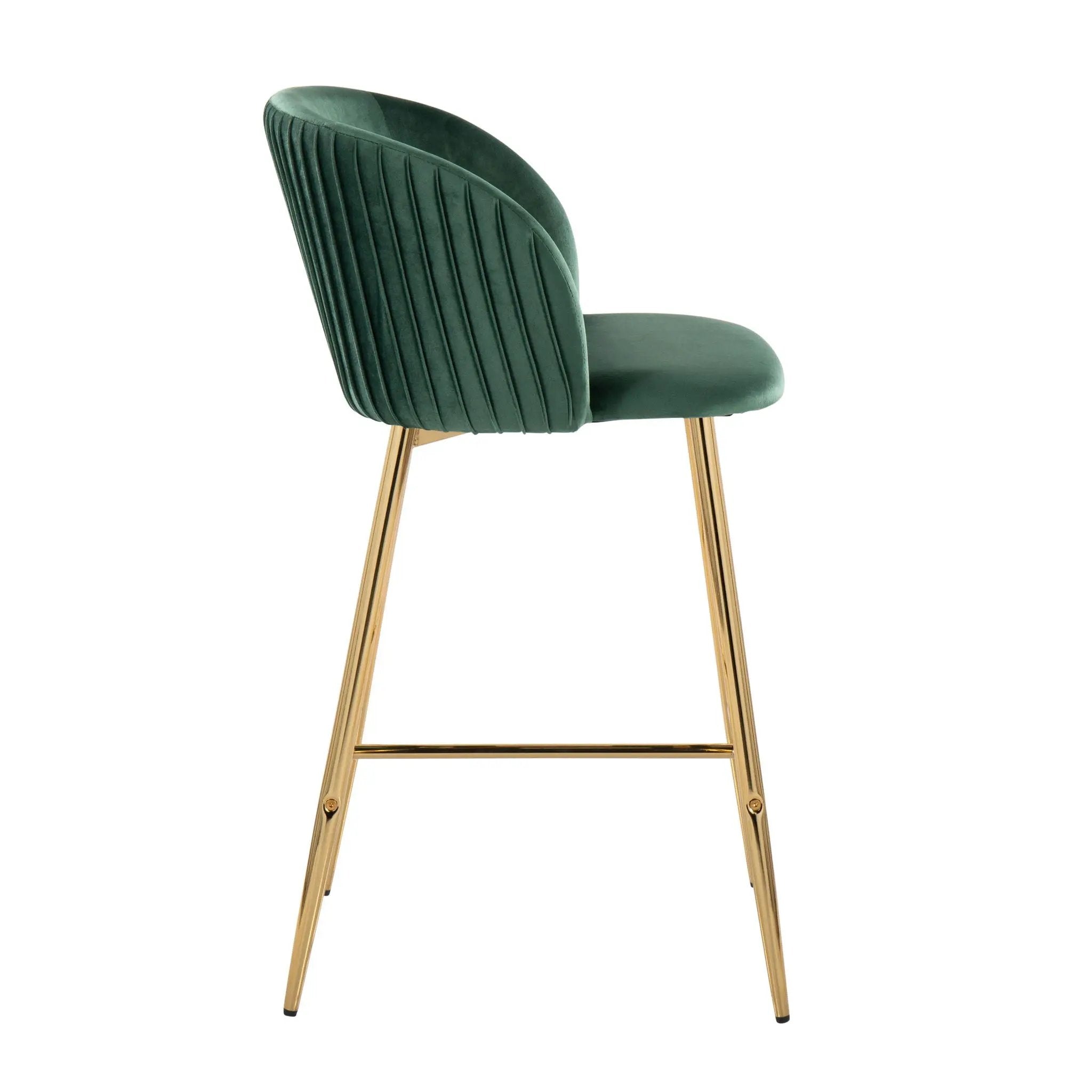 Fran - Pleated Contemporary / Glam Fixed Height Counter Stool (Set of 2) by HouseOfZazla