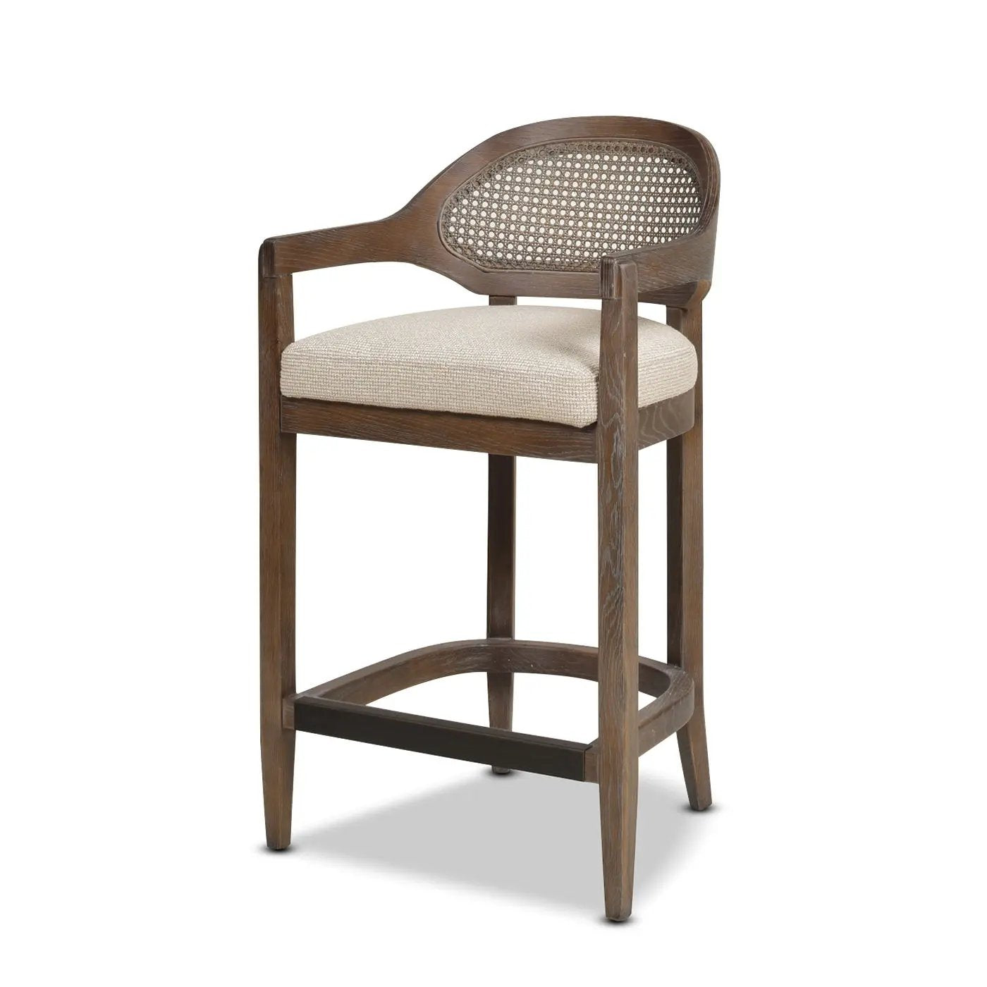 Americana - Mid-Century Modern Cane Back Counter Stool by Unique Piece Furniture