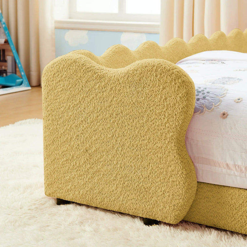 Twin Size Dinosaur-Shaped Kids Bed with Safety Guardrails by HouseOfZazla