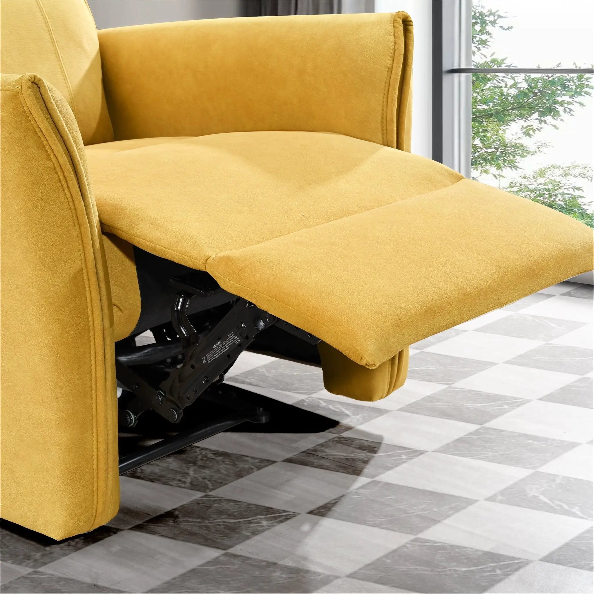 Suede Recliner Chair - Dark Yellow by Unique Piece Furniture