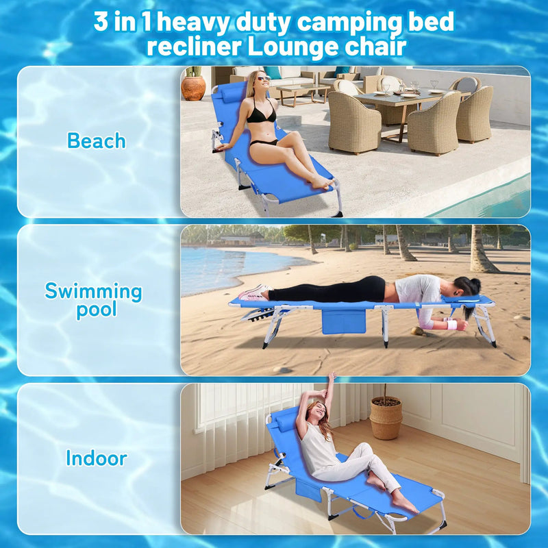3-in-1 Heavy Duty Tanning Chair with Face Hole Adjustable, photo 7 of 10