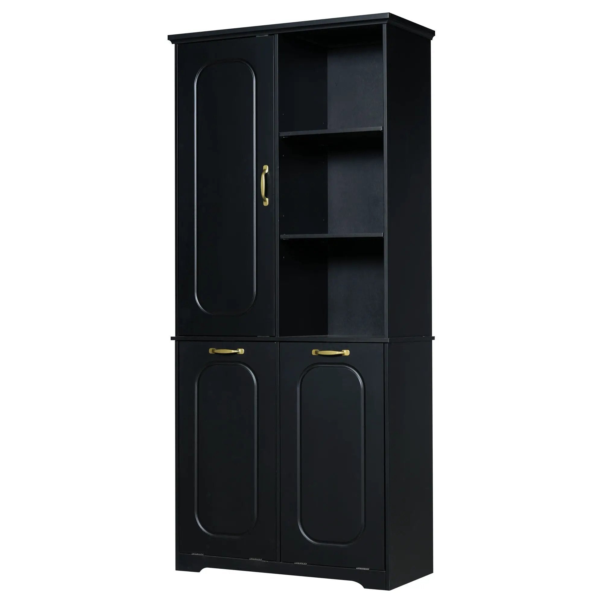 Freestanding Tall Storage Cabinet With 2 Tilt-Out Hampers by HouseOfZazla