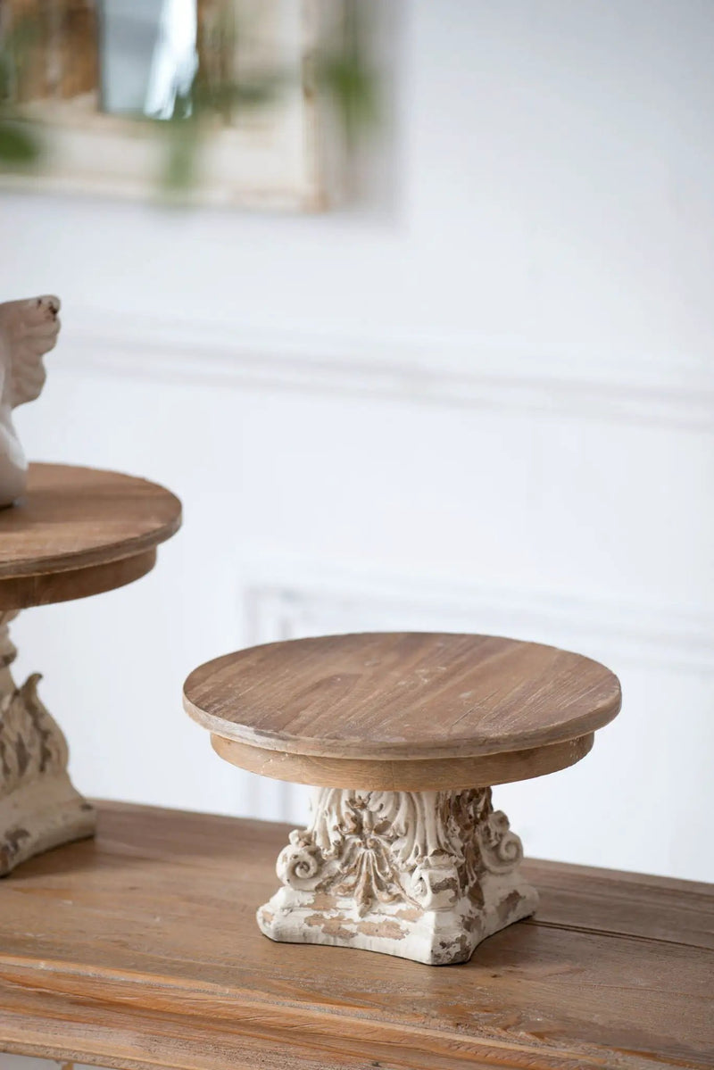 Cake Stand, Cake Plate With Magnesium Base - Cream / Brown by HouseOfZazla