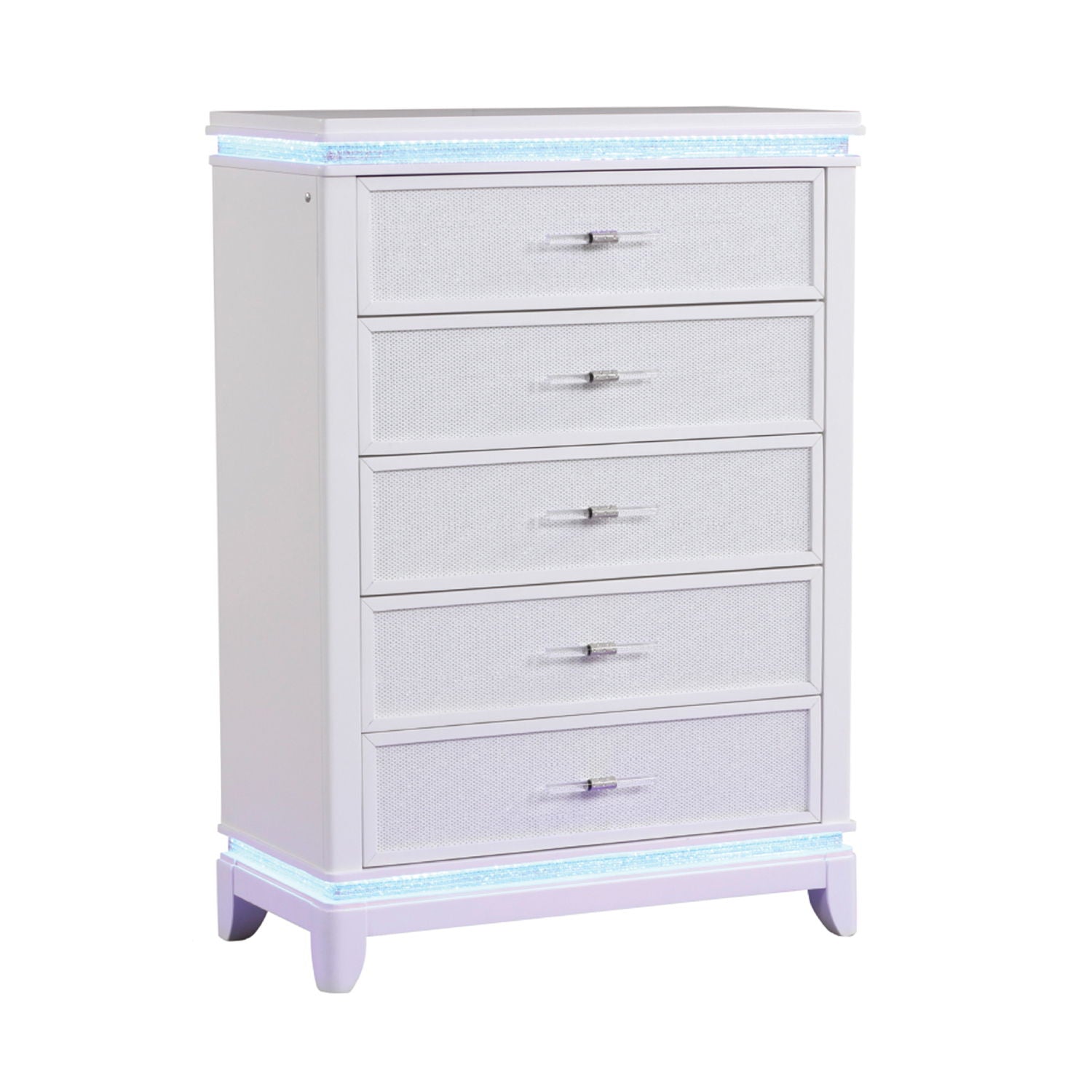 Opium - 5 Drawer Chest - White by HouseOfZazla