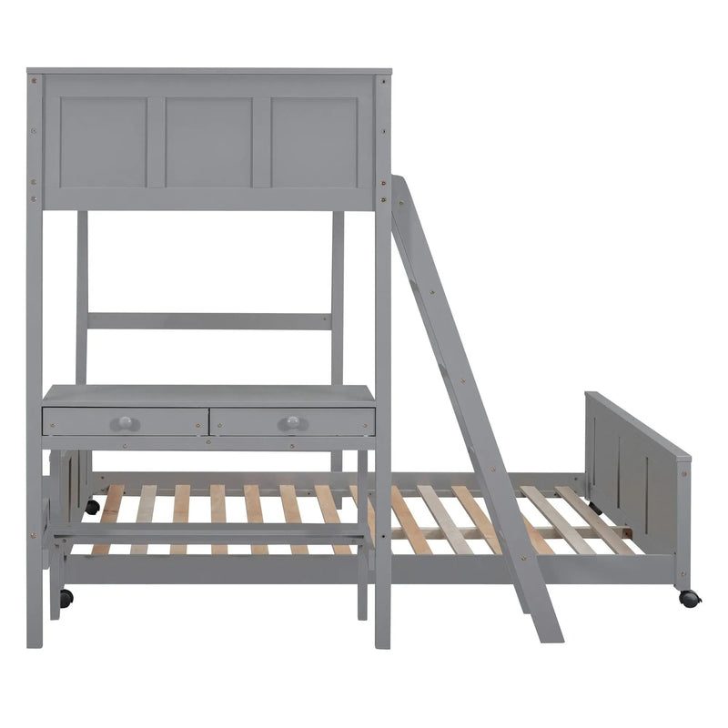 Full Over Full Bunk Bed With Desk